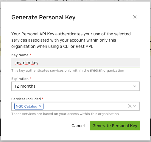 Generate Personal Key