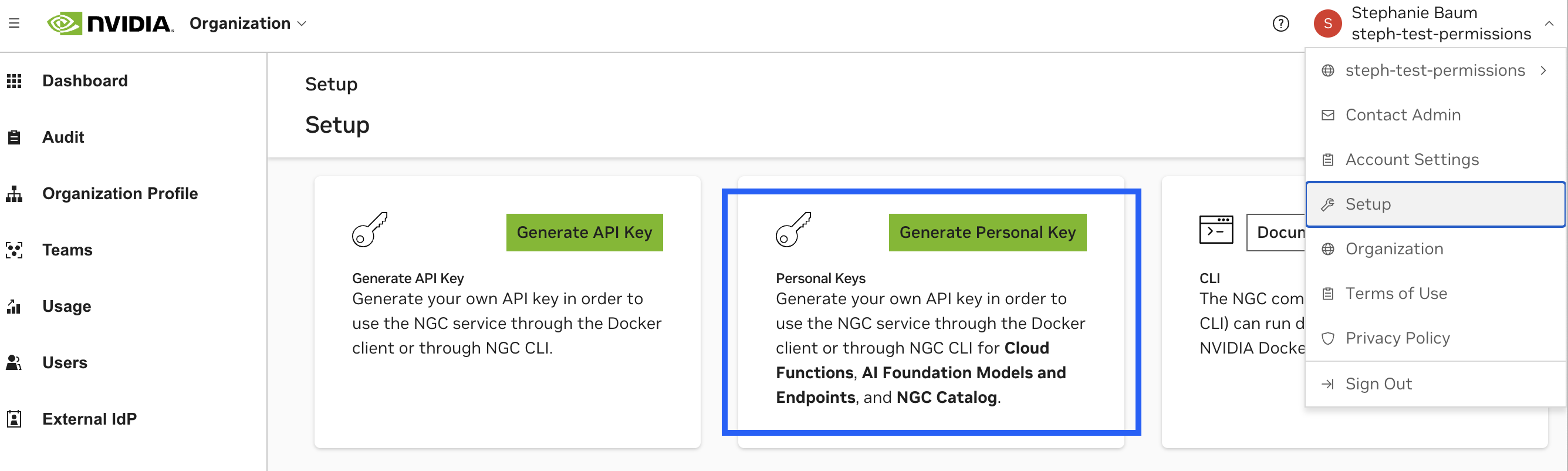 NGC Setup Page