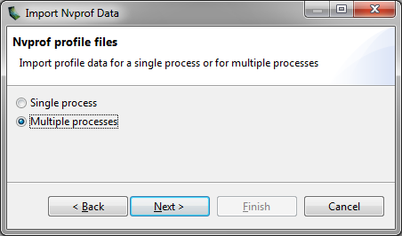 Visual Profiler - Import Nvprof Data dialog