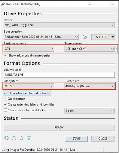 Rufus Utility Dialog Box