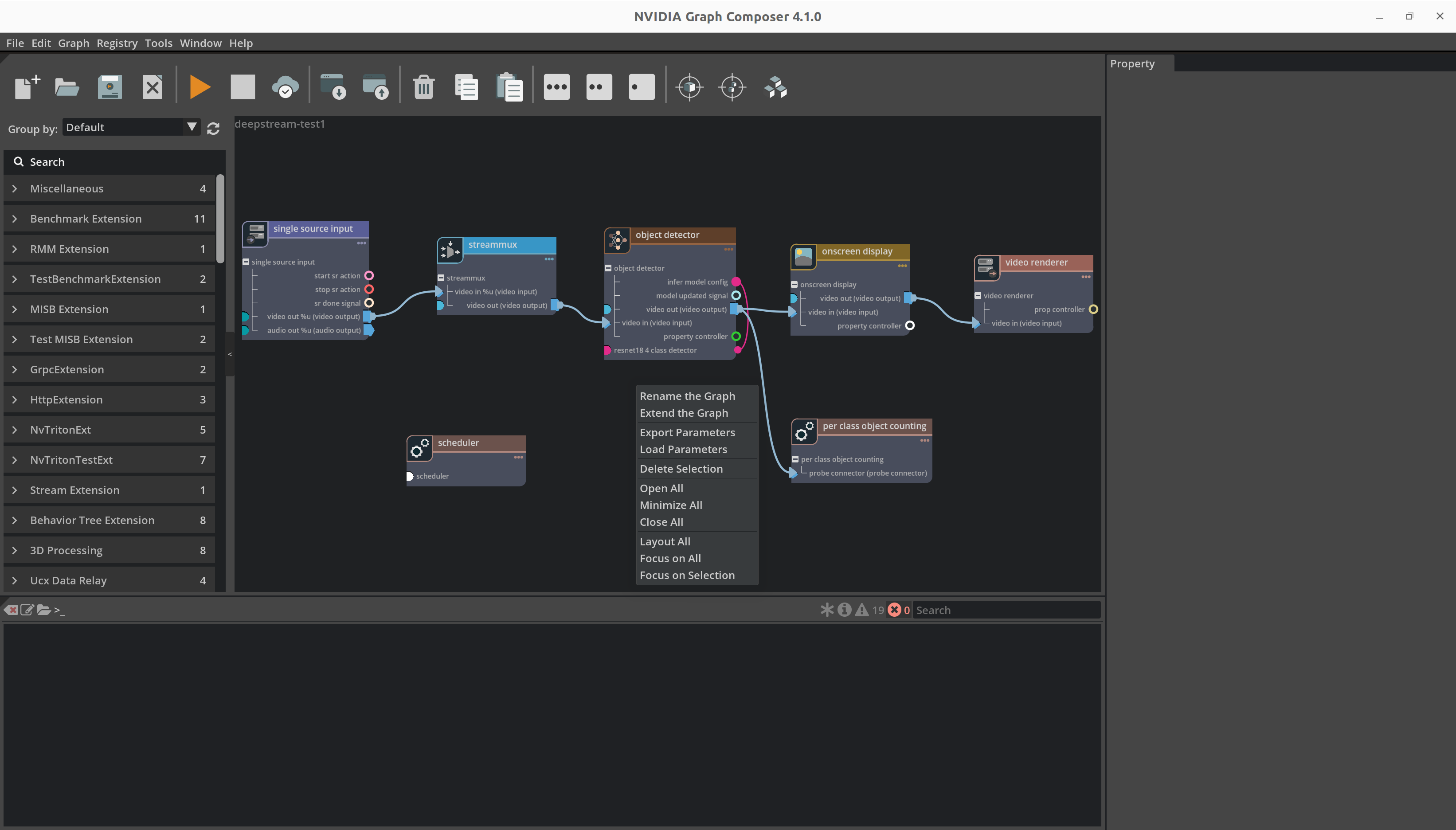 Graph Composer Load Parameters Menu