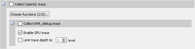 Configure OpenGL trace