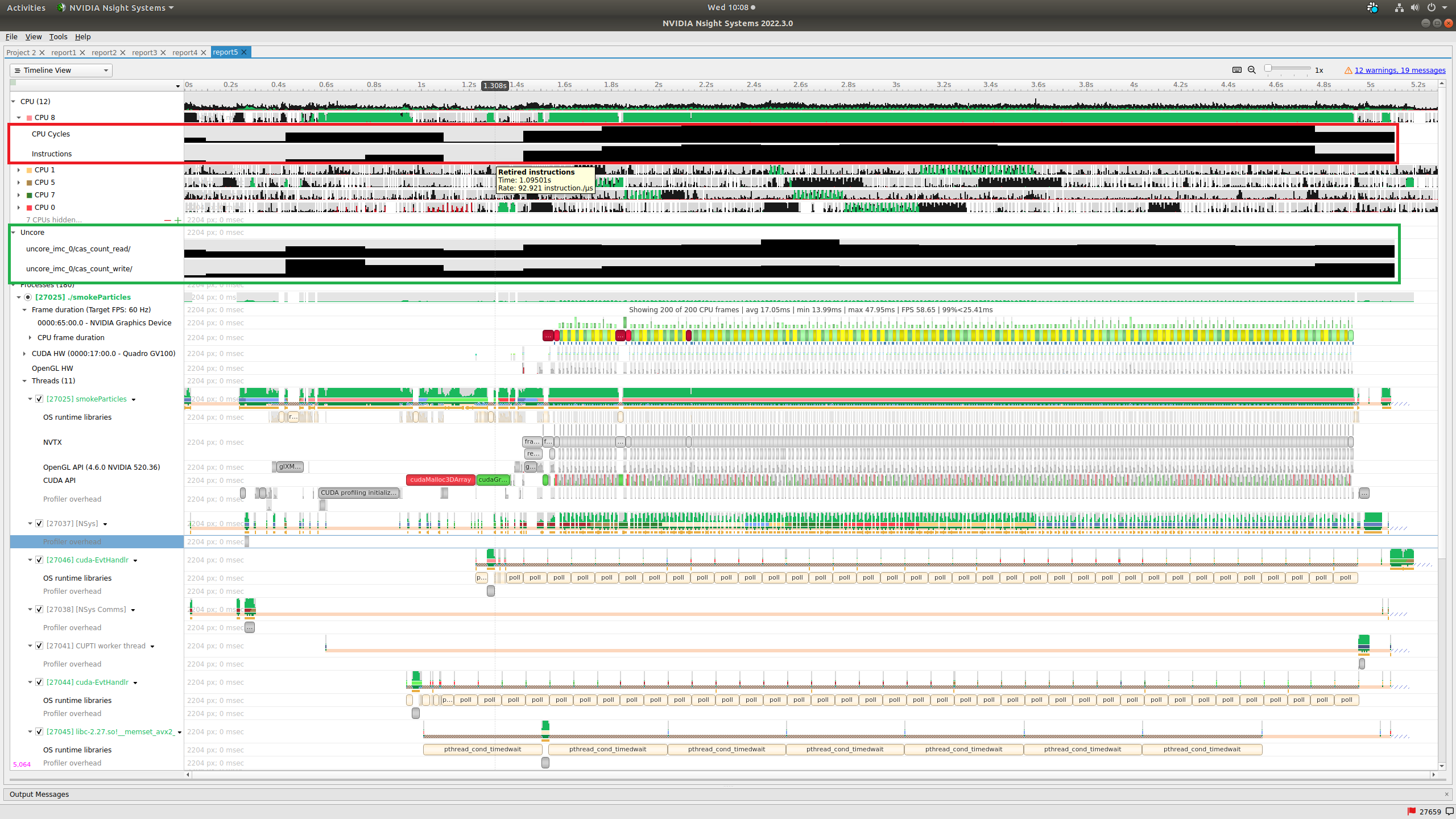 CPU Event Sampling in GUI