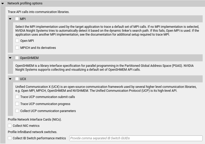 Communication library selection screen