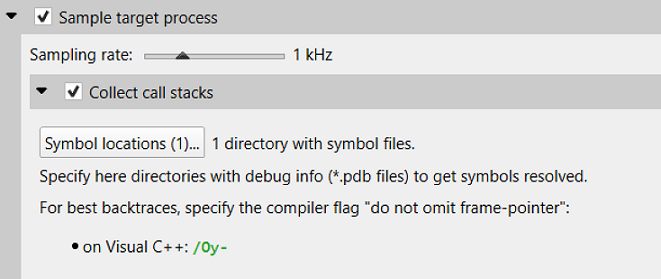 Target sampling options