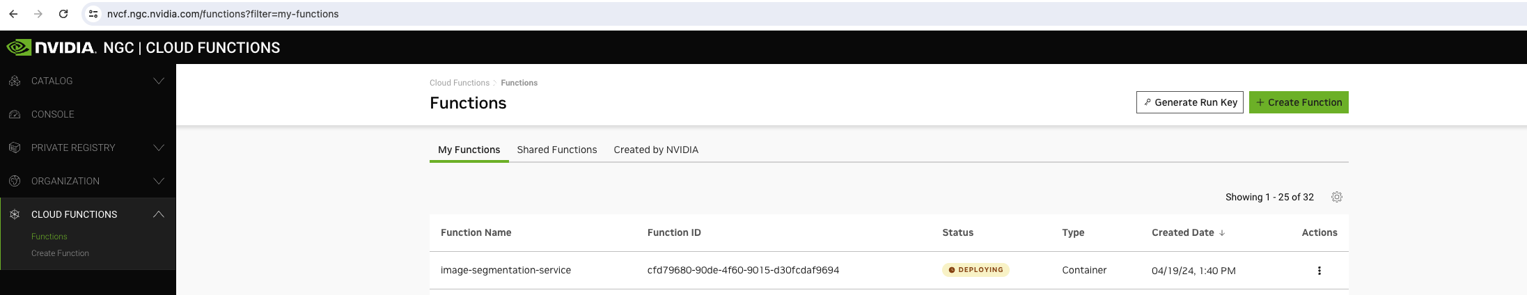 Deployed UCS App on NVCF